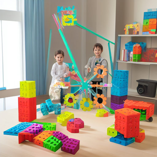 Креативный набор Крупный конструктор Цветные снежинки, 56 блоков Weplay