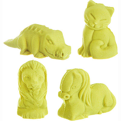 Марсианский песок 500 г желтый, 4 формочки Bondibon