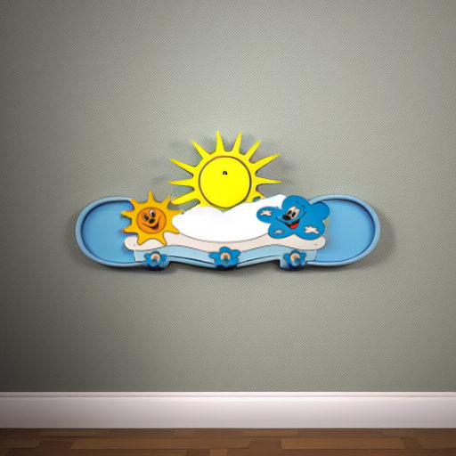 Вешалка настенная ОБЛАЧКО И СОЛНЫШКО, 3 крючка Pomy Toys