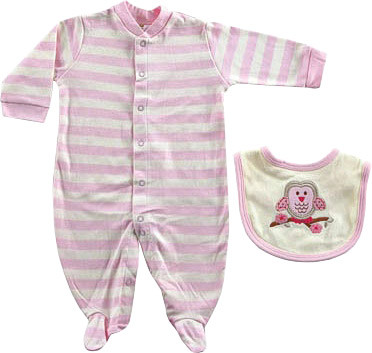 Комбинезон и нагрудник ОРГАНИК розовый, 6-9 месяцев Hudson Baby