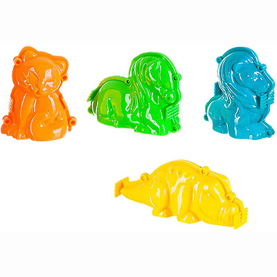 Марсианский песок 500 г желтый, 4 формочки Bondibon