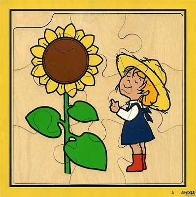 Пазл деревянный РОСТ ПОДСОЛНУХА, 4 слоя Rolf