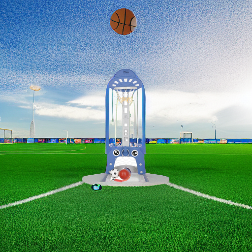 Стойка баскетбольная Марсик с кольцебросом и футбольными воротами синяя