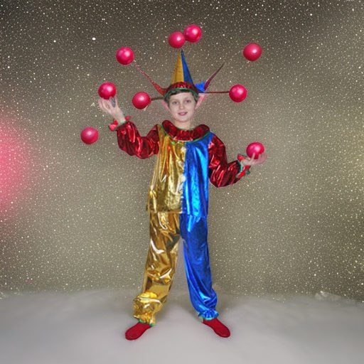 Карнавальный костюм Клоун блестящий, рост 120-130 Snowmen