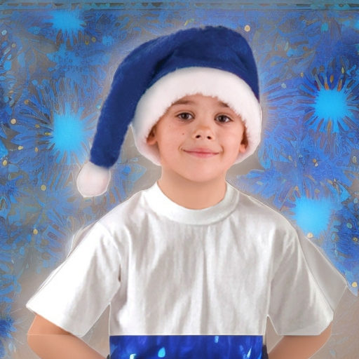 Колпак новогодний синий, р.52 Батик