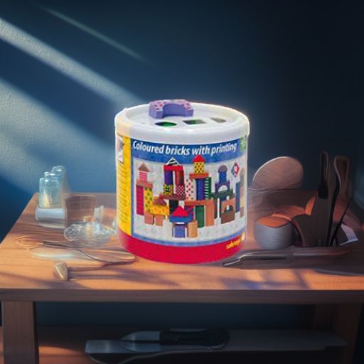 Кубики деревянные, 50 шт. (в ведерке) Woody