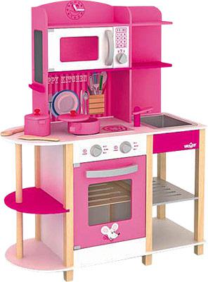 Кухня деревянная розовая Woody