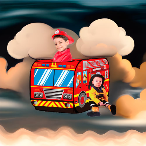 Игровой домик Пожарный фургон с шариками