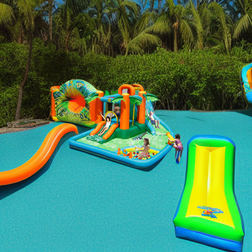 Надувной батут с горкой Тропикана 2 Happy Hop