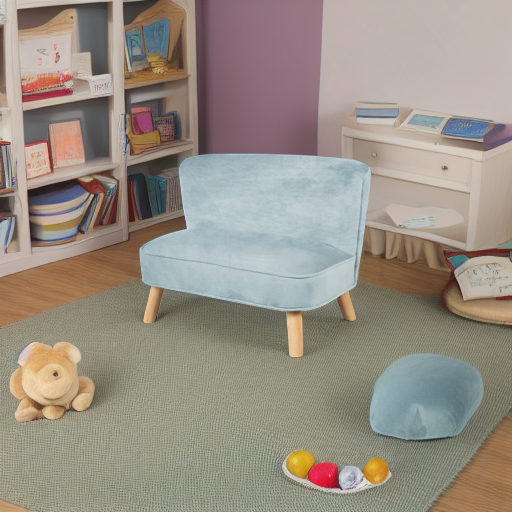 Детский велюровый диван Lil Sofa голубой Roba