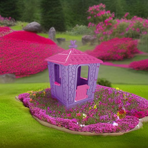 Игровой домик STONE HOUSE Pilsan розово-фиолетовый
