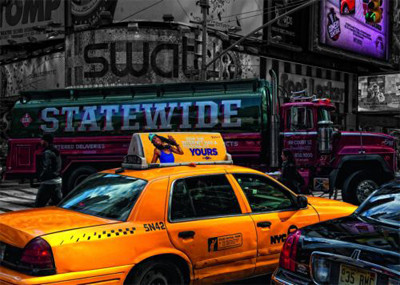 Желтое такси, 1000 деталей (глянец) Ravensburger