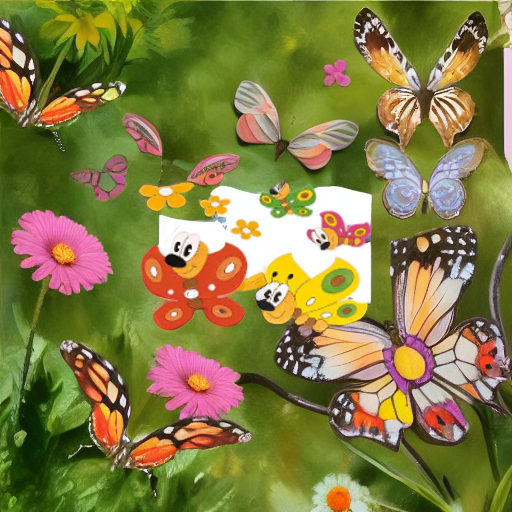 Декор на стену БАБОЧКИ И МАРГАРИТКИ Pomy Toys