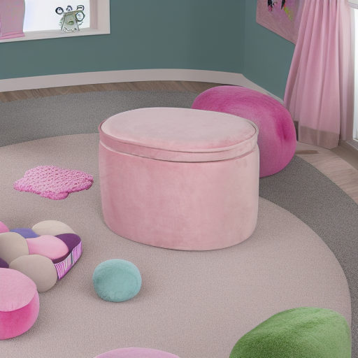 Детский велюровый овальный пуфик Lil Sofa розовый Roba