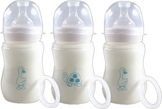 Бутылочки для кормления АНТИКОЛИК, 3 шт., белые Nurtria