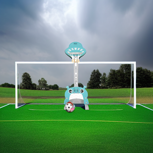 Стойка баскетбольная Марсик с кольцебросом и футбольными воротами зеленая