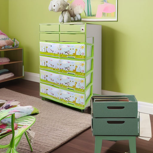 Комод с рисунком НА ЛУЖАЙКЕ зеленый Dunya