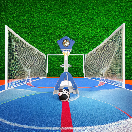 Стойка баскетбольная Звезда с кольцебросом и футбольными воротами синяя Pituso