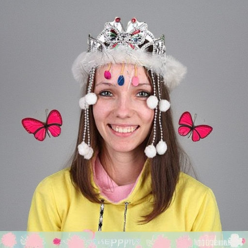 Тиара малиновая (узор бабочка) Snowmen