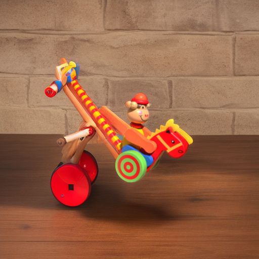 Игрушка-каталка деревянная Обезьянка на лошадке Woody