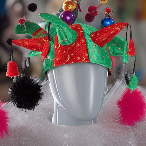 Колпак шутовской с шипами и помпонами Snowmen