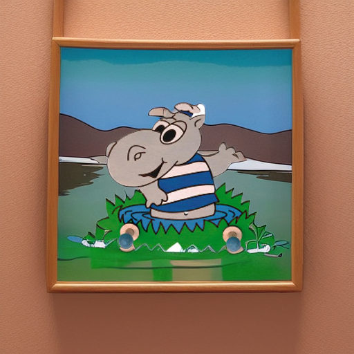 Вешалка настенная БЕГЕМОТИК В ОЗЕРЕ, 2 крючка Pomy Toys