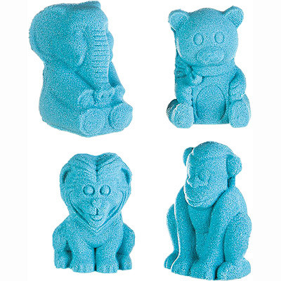 Марсианский песок 500 г голубой, 4 формочки Bondibon