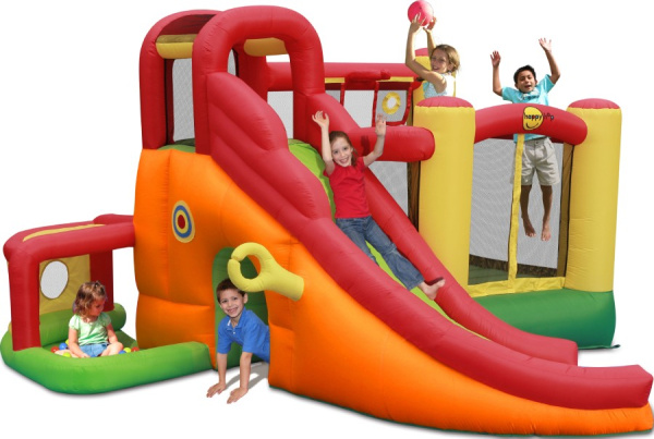 Надувной батут с горкой ИГРОВОЙ ЦЕНТР 11 в 1 Happy Hop