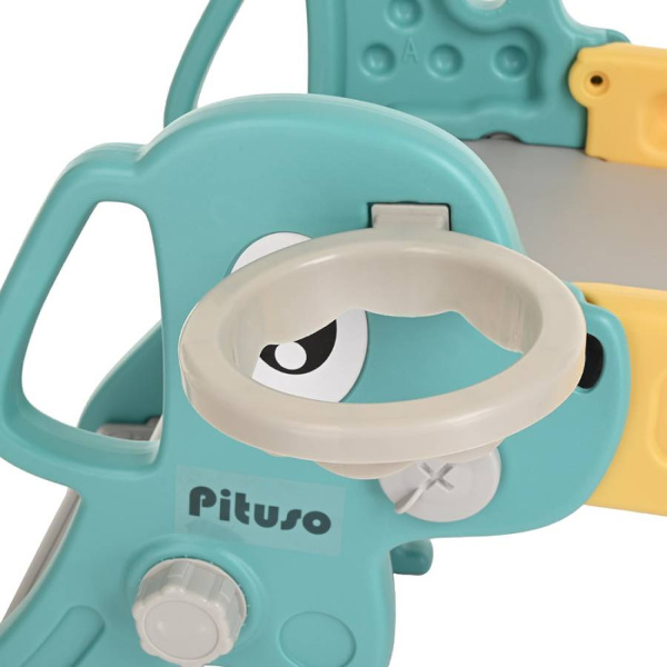 Горка Мопсик с баскетбольным кольцом зеленая Pituso