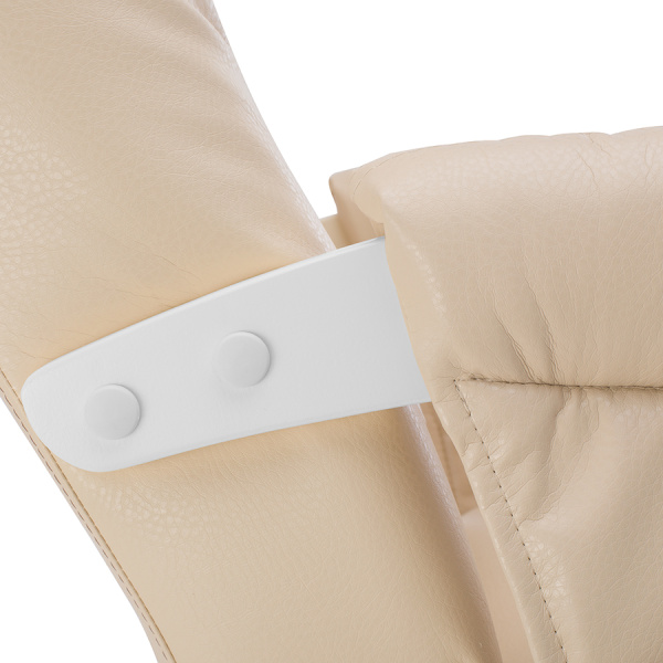 Кресло для мамы (глайдер) для кормления Milli Smile с карманами дуб молочный Polaris Beige экокожа