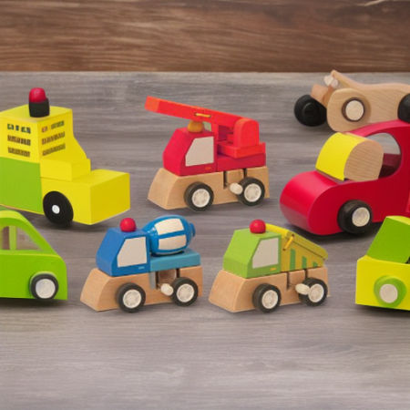 Машинки деревянные СТРОИТЕЛЬСТВО-1, 3 шт. Woody