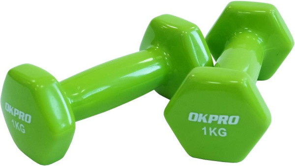 Гантель виниловая 1 кг для групповых программ OKPRO