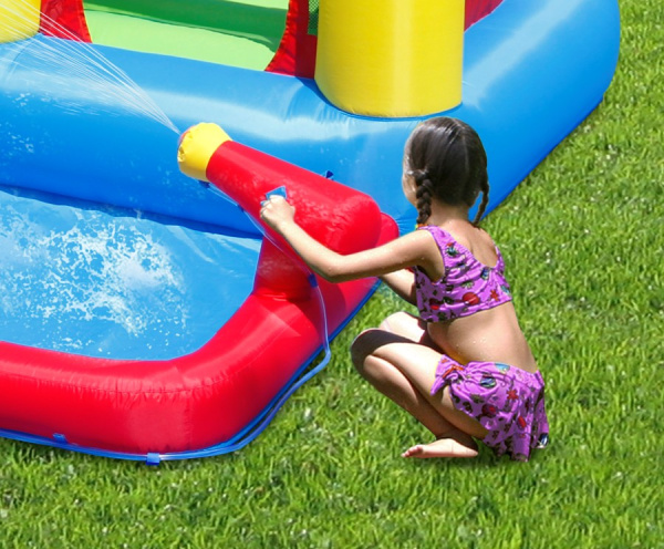 Надувной батут с горкой Пряжок и всплеск 2 Happy Hop