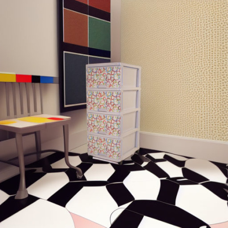 Комод с рисунком Кубик Рубика
