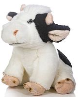 Игрушка мягкая Бычок сидящий черно-белый 18 см LEOSCO