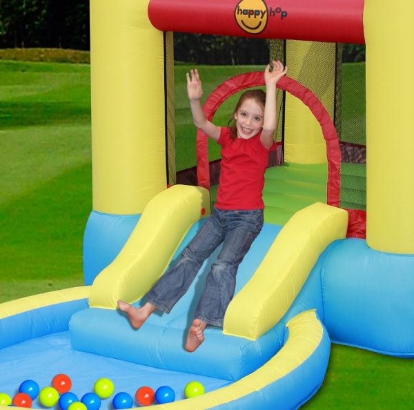 Надувной батут с горкой Загадочный замок Happy Hop
