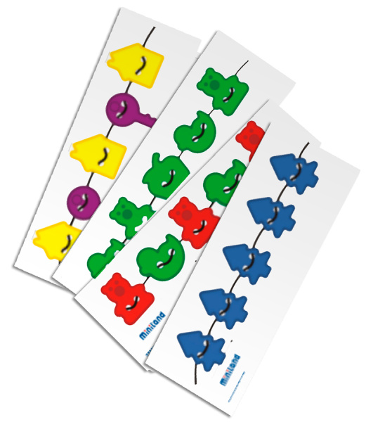 Набор обучающий со шнуровкой фигурки (80 элементов, 40 мм) в контейнере Miniland