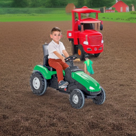 Педальная машина Трактор MEGA зеленый Pilsan