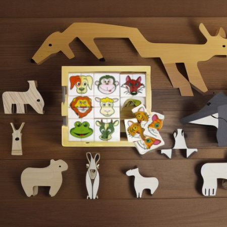 Пазл деревянный ЖИВОТНЫЕ Woody