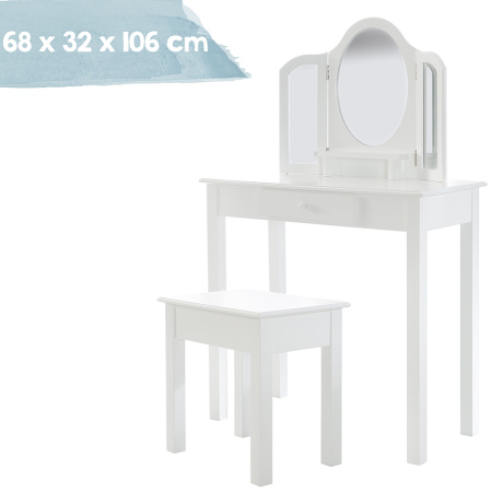 Детское трюмо с табуретом белое Roba