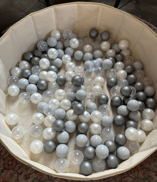 Шарики для сухого бассейна 7 см, 150 штук 4 цвета серые