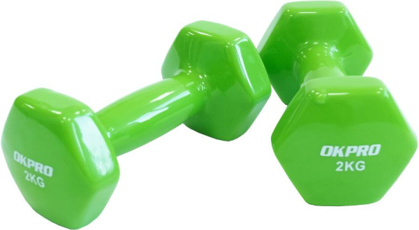 Гантель виниловая 2 кг для групповых программ OKPRO