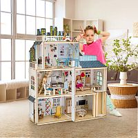 Кукольный домик деревянный трехэтажный Стильный лофт с подсветкой M-WOOD