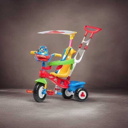 Велосипед трехколесный МИККИ МАУС с ручкой Kiddieland