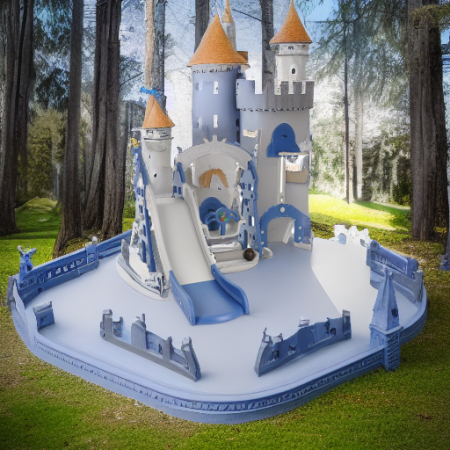 Горка-комплекс Замок синий/серый