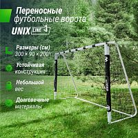 Ворота футбольные UNIX Line стальные 300x200 см переносные