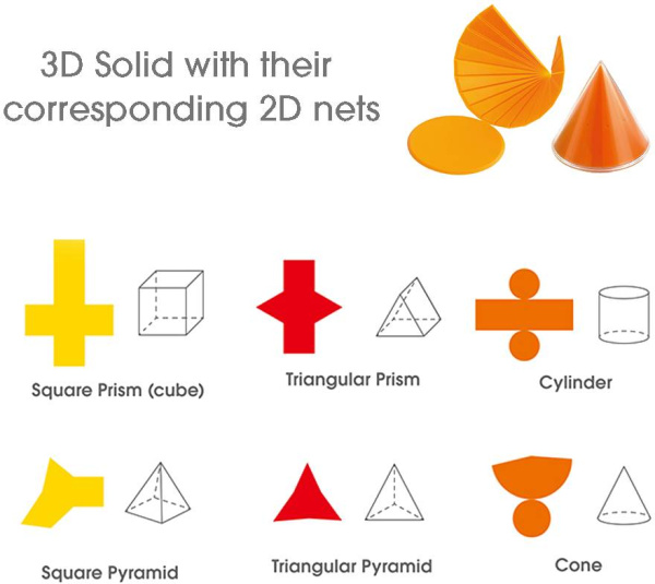 Набор Фигуры геометрические складные 2D в 3D, 8 штук EDX Education