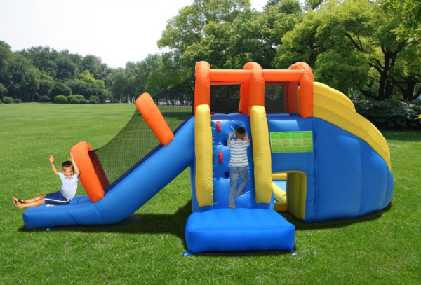 Надувной батут с горкой Мега аттракцион Happy Hop