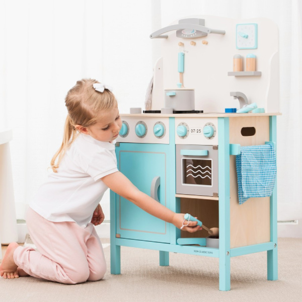 Игровой набор Кухня с микроволновкой бирюзовая New Classic Toys