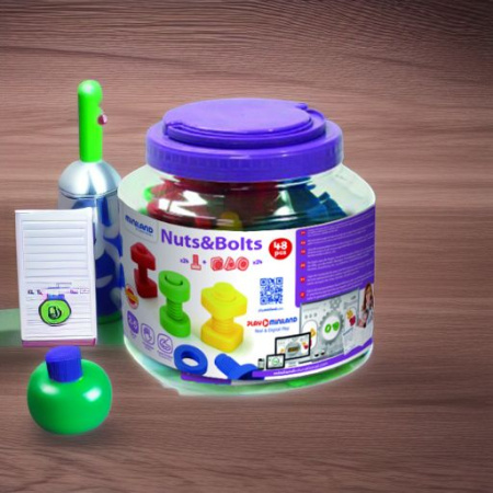 Набор для развития моторики Винты и гайки Nuts & Bolts (48 элементов) в контейнере Miniland